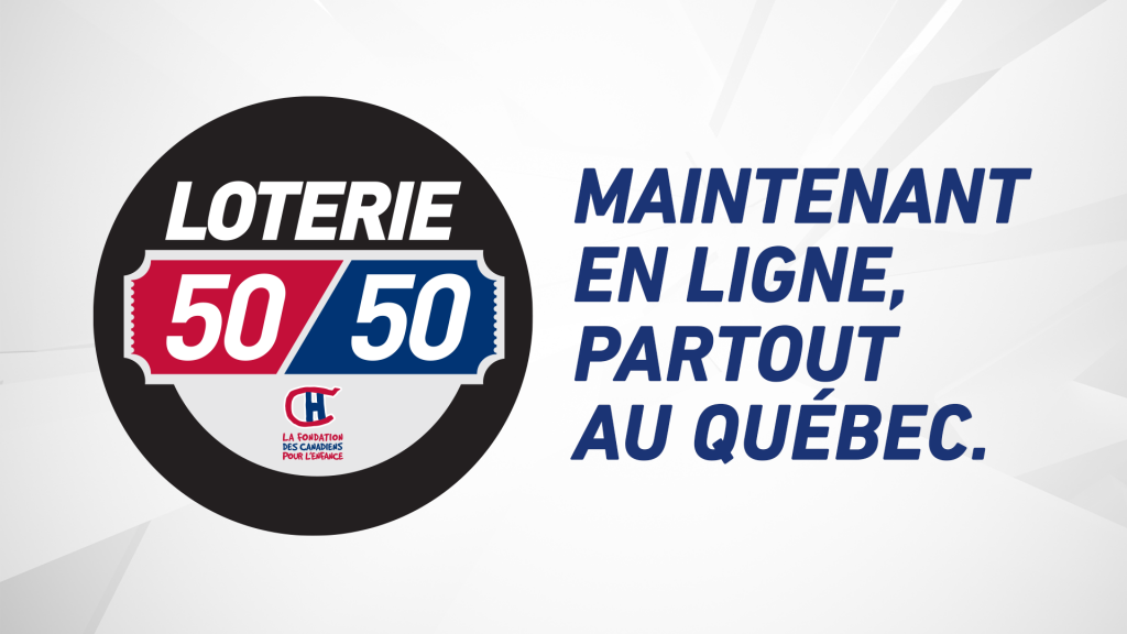 Les tirages 50/50 offerts en ligne lors des matchs à domicile des Canadiens