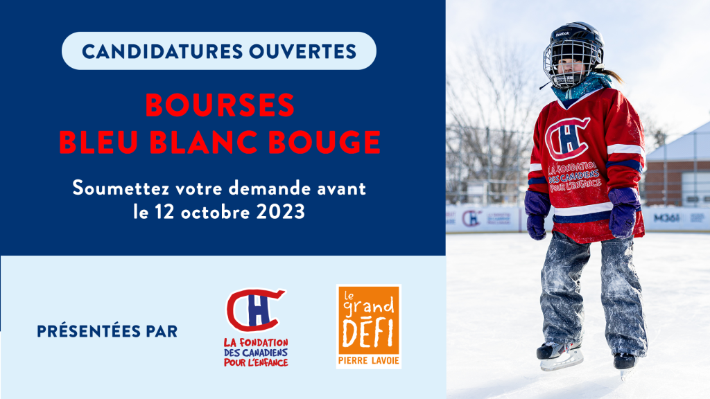Les Bourses BLEU BLANC BOUGE sont de retour!